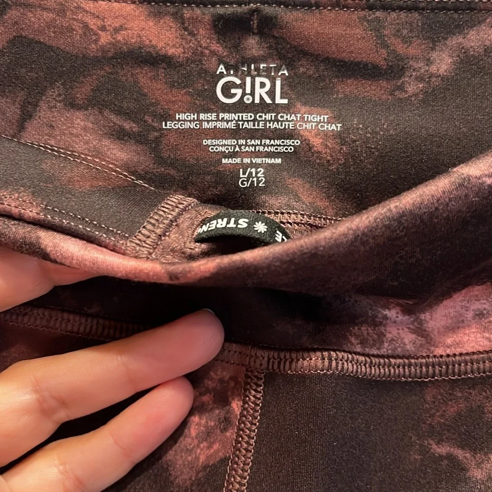 ATHLETA GIRL‎ High Rise Printed Chit chat Tight size 12 new